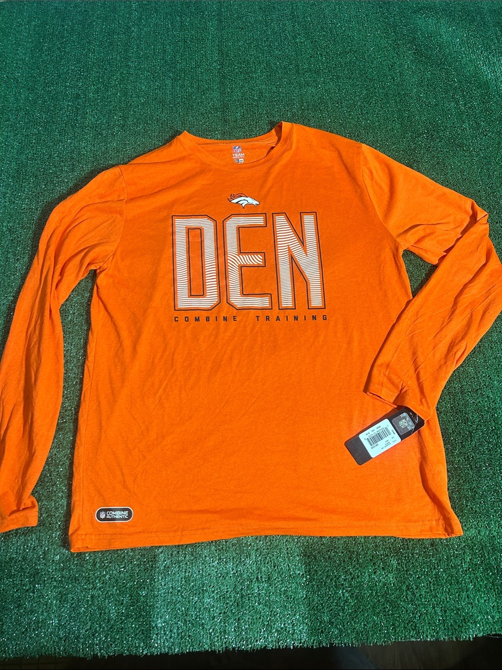 Team Apparel Orange DEN Long Sleeve Shirt Combine Training Authentic